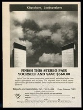 1976 Klipsch Klipschorn Style C speakers photo vintage print ad