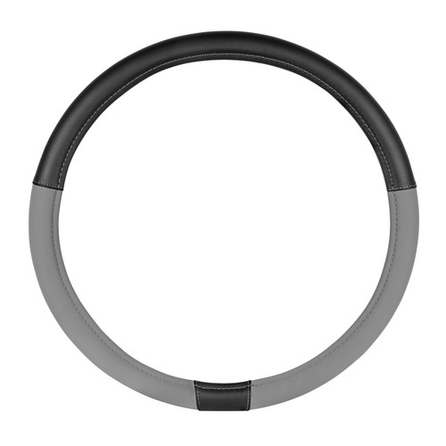 Cat® BigDrive Faux Gray/Black Leather Semi Truck Steering Wheel Cover, Extra ... - Picture 7 of 7