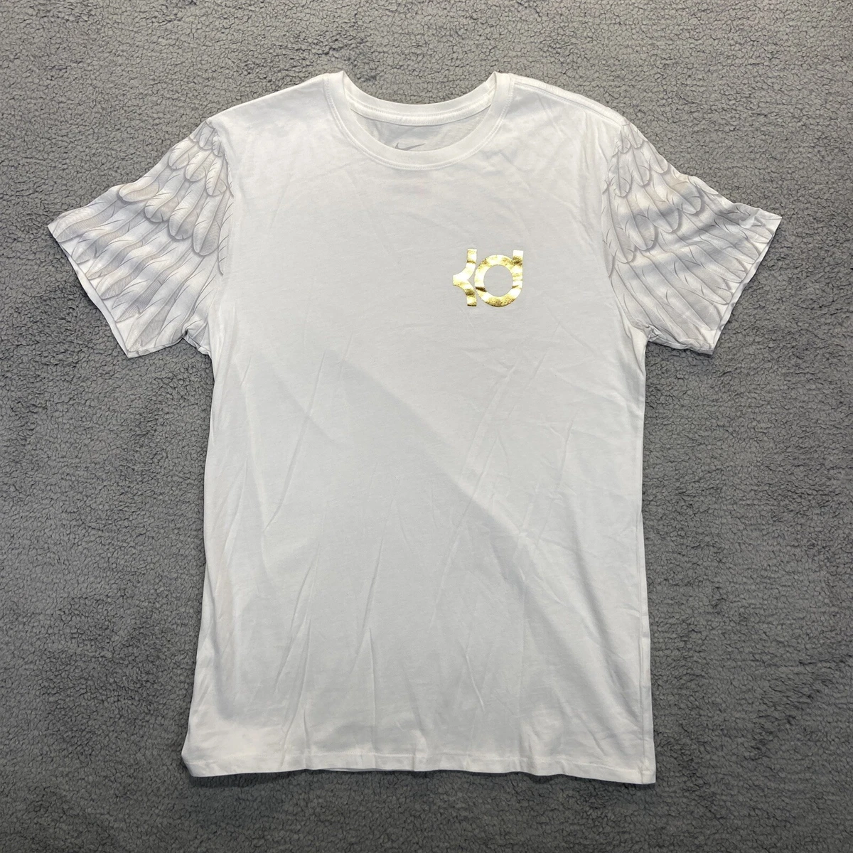 Nike KD 7 Aunt Pearl T Shirt Men Kevin Durant VII White Gold Mens Large