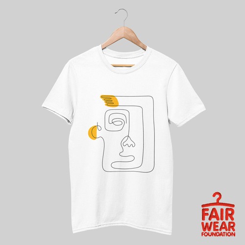 Abstract T-Shirt Art Face Shirts Top Line Drawing Unique Minimalist Portrait - Picture 5 of 31