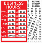 Open Signs, Store Business Hours Sign, Durable Letters Numbers Store Hours Signa