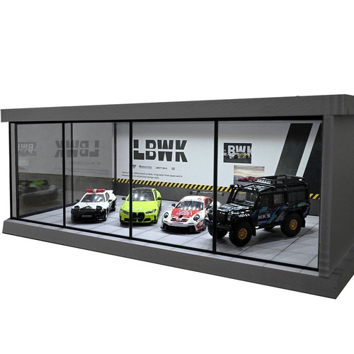 Diorama 1:64 Car Garage Model LED Lighting Parking Lot Scene Display Case Toy AU - Picture 48 of 63