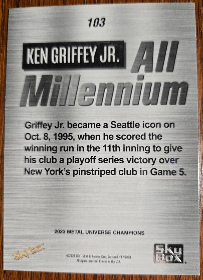 2023 Skybox Metal Universe All Millennium Ken Griffey Jr. #103 Seattle Mariners - Image 2 of 2