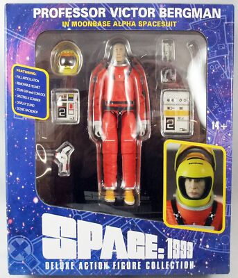 Space 1999 PROFESSOR VICTOR BERGMAN Moonbase Alpha Spacesuit Actionfigur Delux