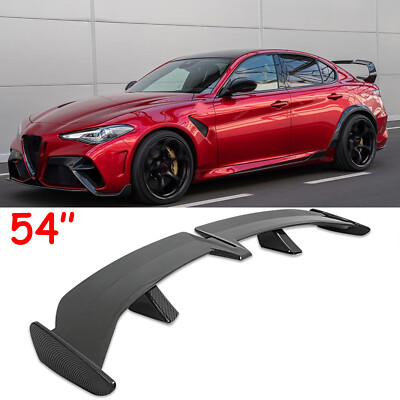 For Alfa Romeo Giulia Sedan 54'' PRO Style Rear Spoiler Sport Wing Carbon Fiber | Painted Drilling Required | Self-Adhesive | Upper | Plastic For Alfa Romeo Giulia Sedan 54'' PRO Style Rear Spoiler Sport Wing Carbon Fiber | Painted Drilling Required | Self-Adhesive | Upper | Plastic