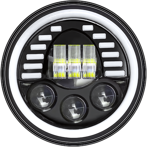 DOT 7" LED Headlight & 4.5" Fog Passing Lights For Harley Electra Glide Classic - Picture 3 of 11