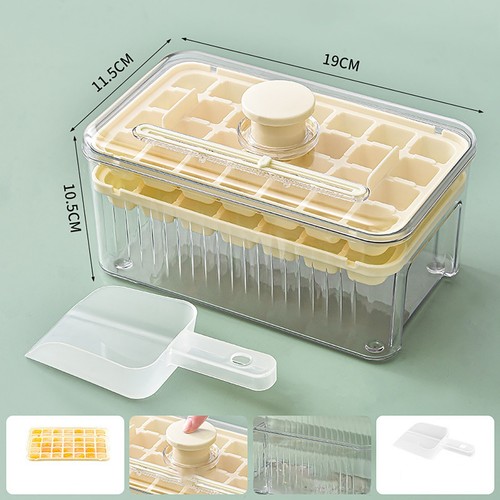 Ice Cube Trays with Lid and Bin 56 Pcs for Freezer Ice Cube Mold For Whiskey - Afbeelding 5 van 14