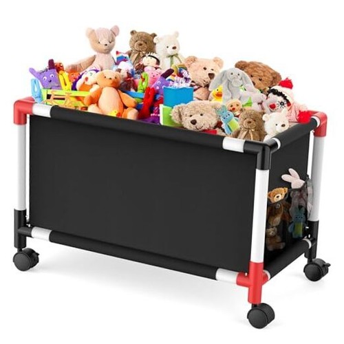 Extra Large Kids Toy Box, Oxford Toy Storage Organizer with 360° Wheels,