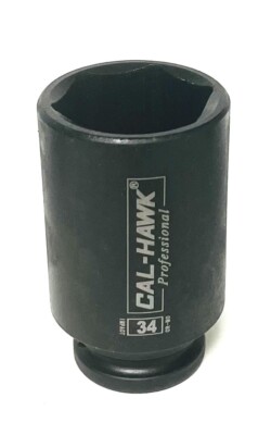34MM x 1/2'' Dr Deep Impact Socket 6-Point, Made of CR-MO and Taiwan, BSSM434