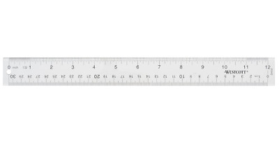 Westcott 10562 Acrylic Clear Ruler, 12 Inch