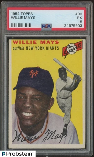 1954 Topps #90 Willie Mays New York Yankees HOF PSA 5 " HIGH EYE APPEAL "