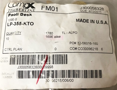 10 - CompX Black 169E Lock core 2 keys LP-355-KTO #9573 - Picture 3 of 3