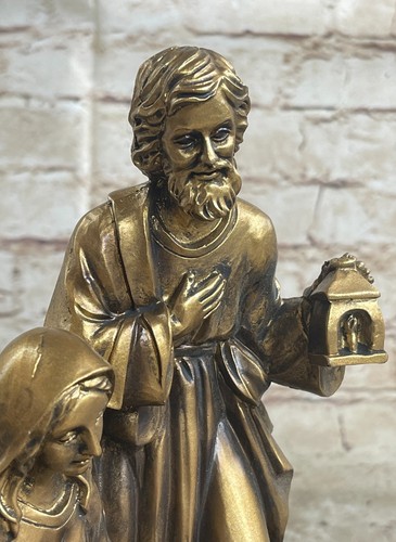 Christmas Decoration Statue-Holy Family with Baby Jesus Cold Cast Bronze St - 第 4/6 張圖片