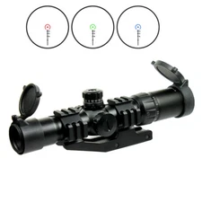 1.5-4X30 Tactical Rifle Scope with RGB illuminated Horseshoe Reticle-PEPR Mount
