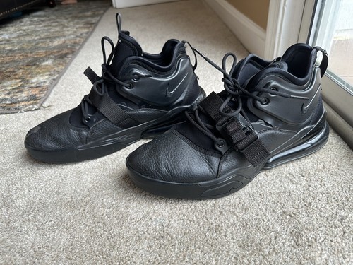 Nike Air Force 270 Triple Black Buckle Shoe AH6772-010 Mens 11.5 - Picture 17 of 18
