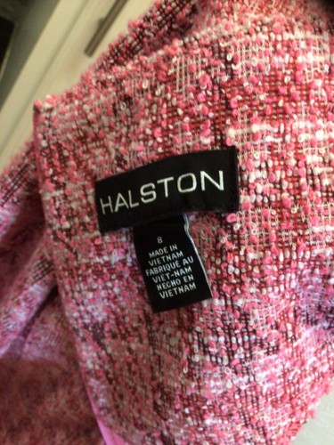 Halston Womens Pink Tweed Shift Dress Size 8 - Picture 6 of 7