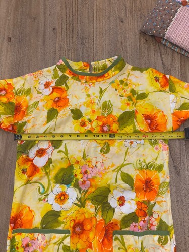 Vintage 1960's/ 70's Retro Flower Power Hippie Vibes Talon Zipper Mini Dress z7 - Picture 4 of 12