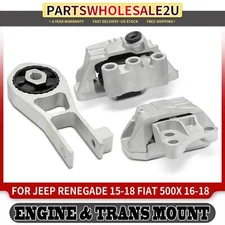 3x Engine Motor & Torque Strut &Auto. Trans. Mount for Jeep Renegade Fiat 500X
