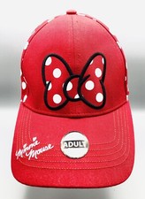 Disney Minnie Mouse Polka Dot Baseball Hat Cap Red White Polka Dots Hook  Loop