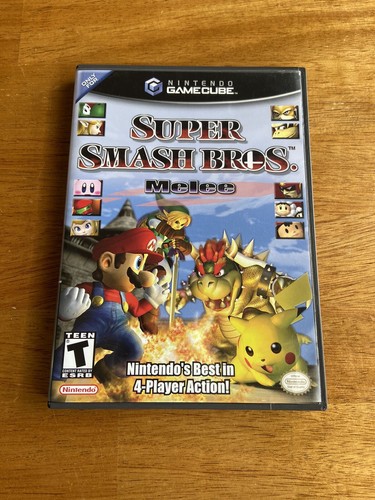 Super Smash Bros Melee Case Only Black Label,Nintendo Gamecube (No Game/ Manual)