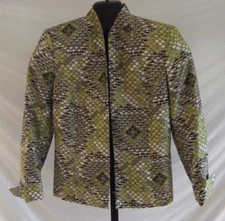 Kasper Separates Petite Green White Gray & Black Jacket Misses Size 4P Polyester
