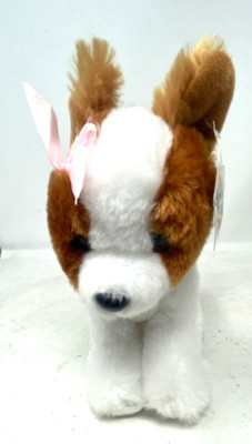 The Petting Zoo Dog White and Brown Stuffed Animal 6'' Toy
