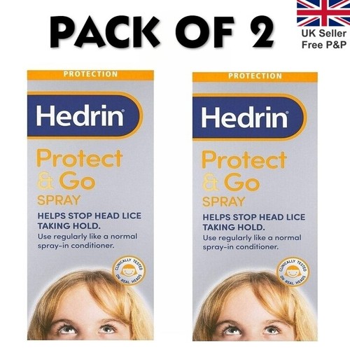 Hedrin Protect & Go Spray Head Lice Treatment Prevention 8x Protection