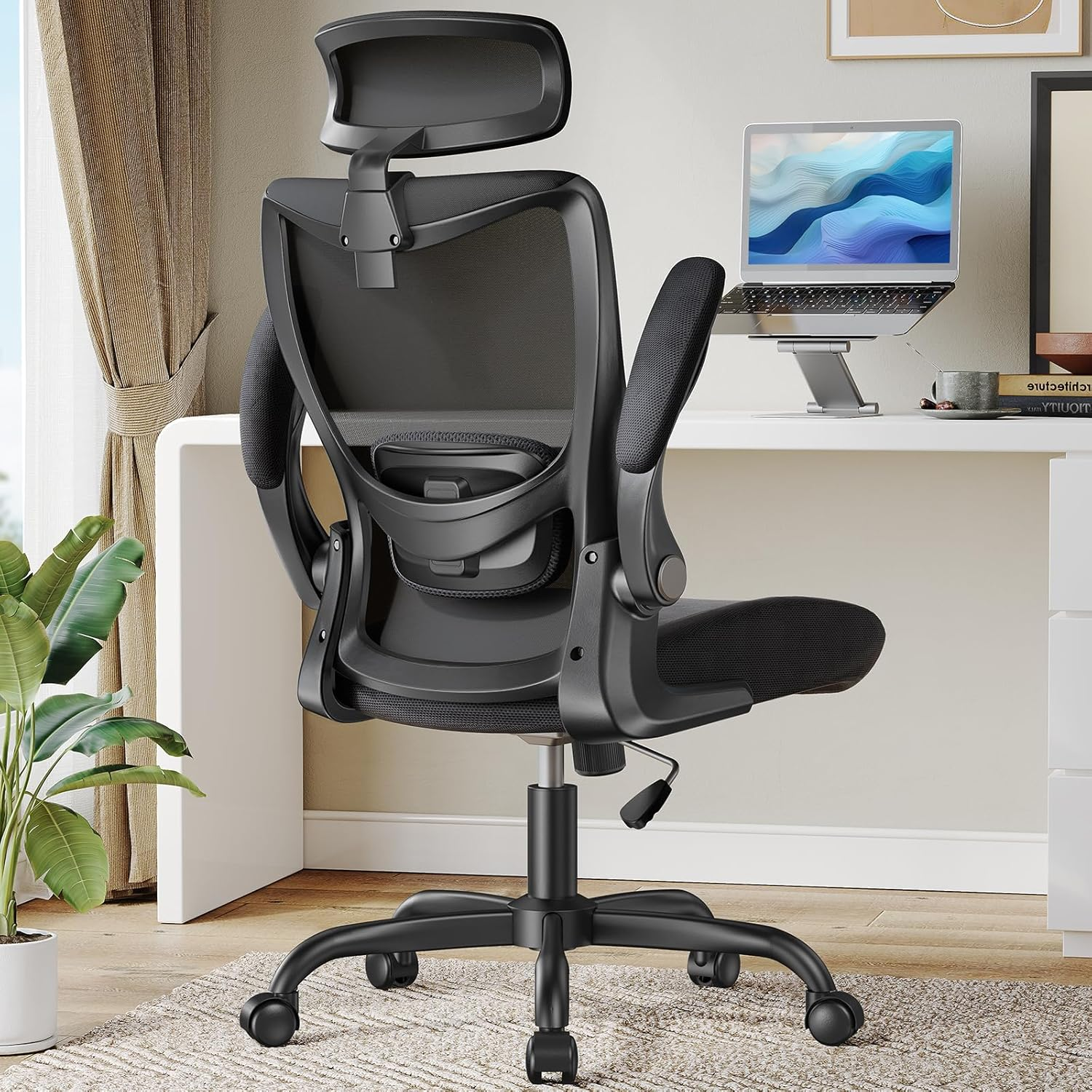Ergonomic High Back Office Chair with Adjustable Lumbar Support & Headrest-image