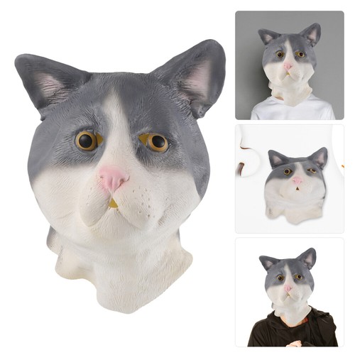 Cat Headgear Halloween Costume Party Latex Masks Black Birthday Decorations
