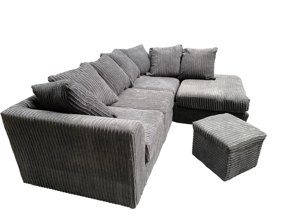 FREE FOOTSOOL WITH DYLAN 4 SEATER RH LH CORNER IN JUMBO FABRIC eBay
