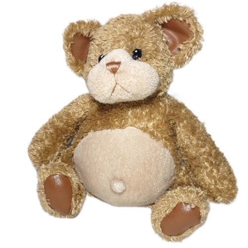 Peluche vintage 12" Chumley marron ours assis peluche jouet cuir pieds oreilles