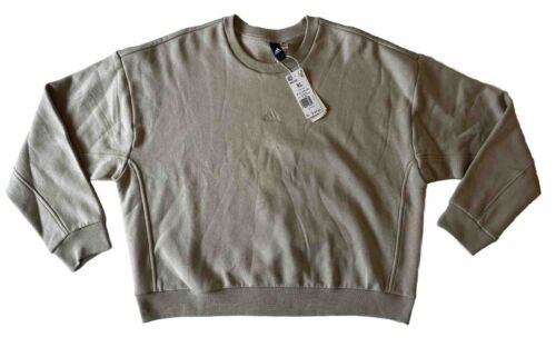 Adidas Women's All SZN Fleece Oversized Crew Sweatshirt Wonder Beige XL NEW Tags