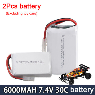 2Pcs 7.4V 6000mAh 30C Li-po Battery for X Tamiya Hornet RC 18FW
