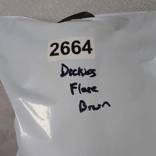 Dickies Pants Junior 15 R 35 x 31 Brown Zip Fly Stretch Flat Front Flare Leg NEW - Picture 18 of 18
