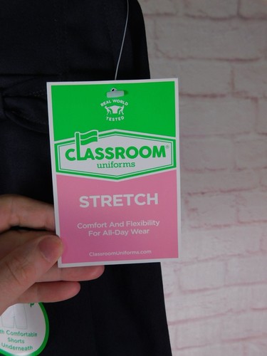 Classroom Navy Scooter Skirt Size 10.5 Plus Bow Stretch Uniform - Picture 10 of 14