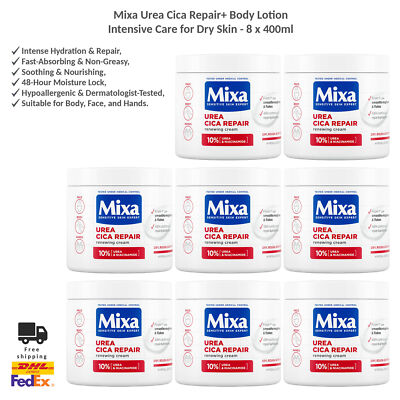 Mixa Urea Cica Repair+ Body Lotion Intensive Care for Dry Skin 8x400ml