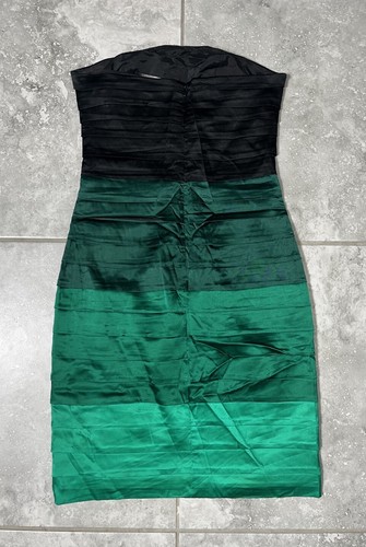 Vestido de cóctel Bebe de colección mezcla de seda satinado pintuck sin tirantes sin mangas ceñido al cuerpo XS - Imagen 8 de 12