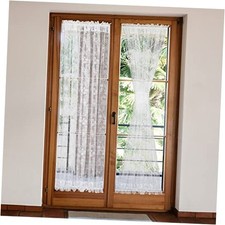 Semi Sheer French Door Curtain 72 Inches Sidelight 25"W x 72"L Pack of 2 
