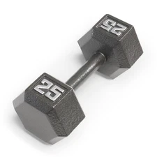 25lb Cast Iron Hex Dumbbell, Single, IV-2025, Black