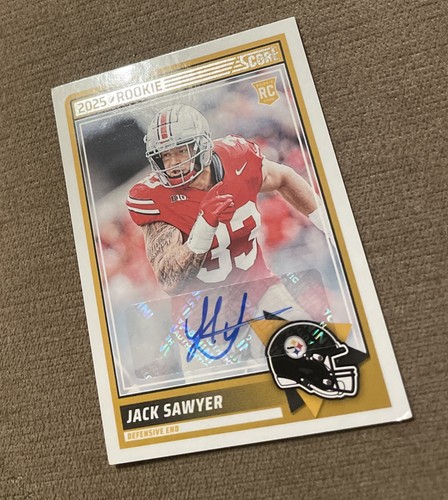 2025 Score Jack Sawyer Auto RC Rookie #83 - Steelers/Ohio State READ DESCRIPTION - Bild 3 von 6