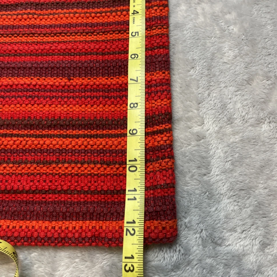 Juego de 4 manteles individuales de caja y barril rústicos de algodón a rayas rojas boho suroeste Foto 4 de 4