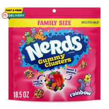 Gummy Clusters Candy, Rainbow, Crunchy and Gummy, 18.5 Oz