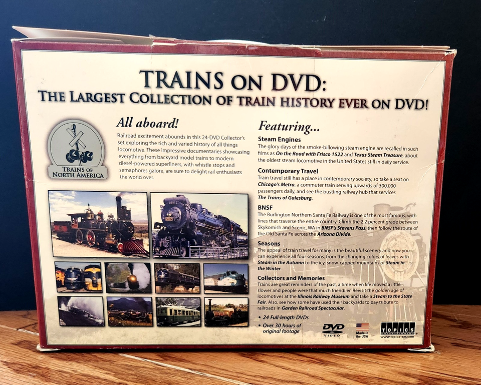 TRAINS OF NORTH AMERICA: Complete Motion Picture Lib. - 24 DVDs - over ...