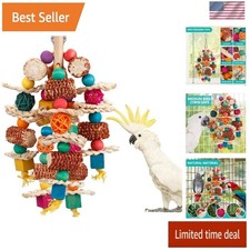 Bird Toys Parrot Toys for Large Birds Natural Peppered Wood African Grey