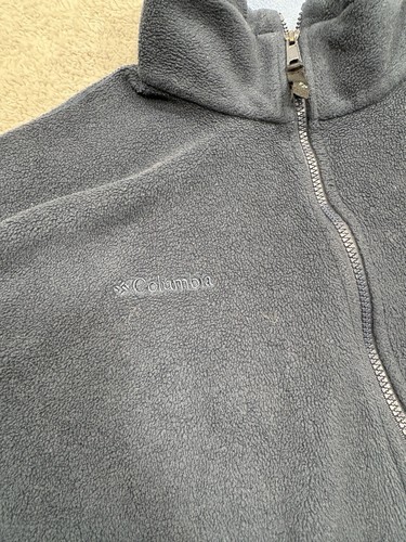 Vintage Columbia Mens Fleece Jacket Size XL Blue Gray Full Zip Adjustable - Picture 4 of 8