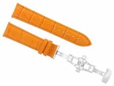 18MM LEATHER WATCH BAND STRAP FOR OMEGA SCHUMACHER 3510.12.40 REDUCED  ORANGE