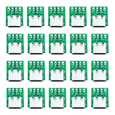 10 Pcs Female Connector USB Type C  Board with PCB Converter Board for Data9158