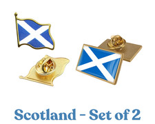 Scotland Flag Pin Badges - Metal Enamel Pin Badges - SET OF  2 FREE UK DELIVERY