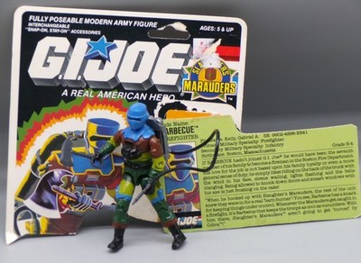 Vintage 1989 Hasbro GI Joe BARBECUE figure COMPLETE w/ FILECARD g.i. MARUADERS !