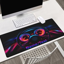 Custom Name/Text, Instrument Panel Pattern HD Printed Desk Pad, Multi-Functiona